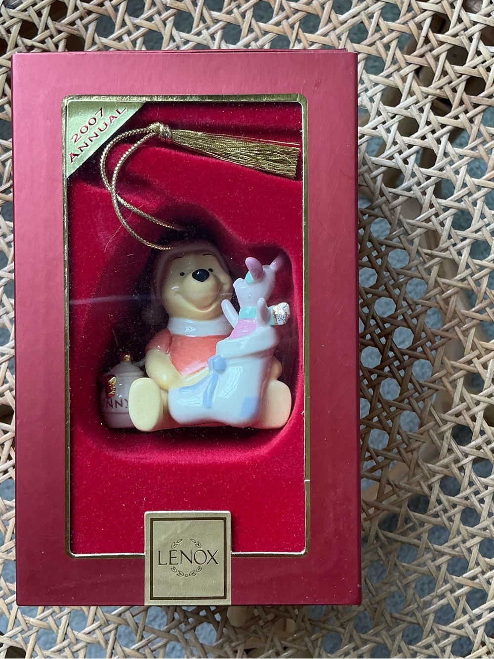 Lenox 2007 Annual Winnie the Pooh Ornament - Red, Yellow, Pink